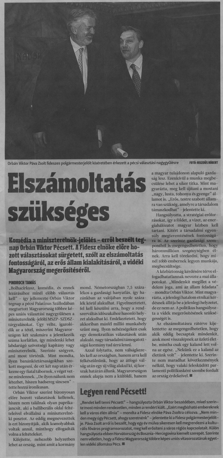 Elszámoltatás szükséges