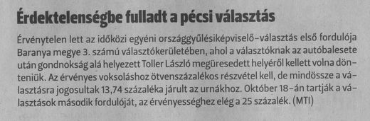 Érdektelenségbe fulladt a pécsi választás