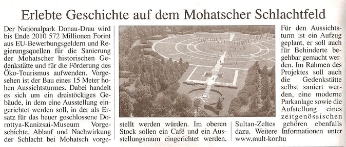 Erlebte Geschichte auf dem Mohatscher Schlachtfeld