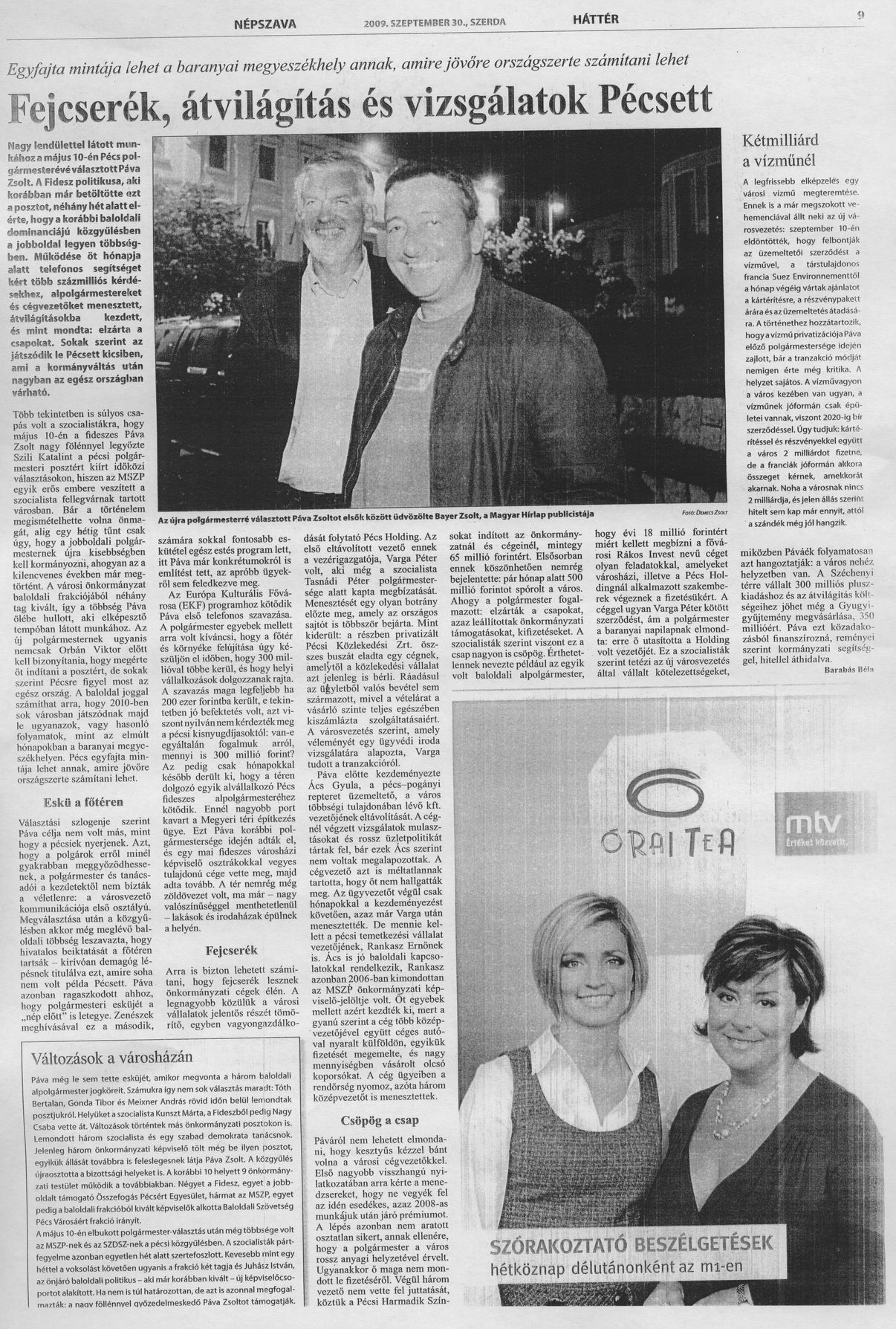 Fejcserék, átvilágítás és vizsgálatok Pécsett