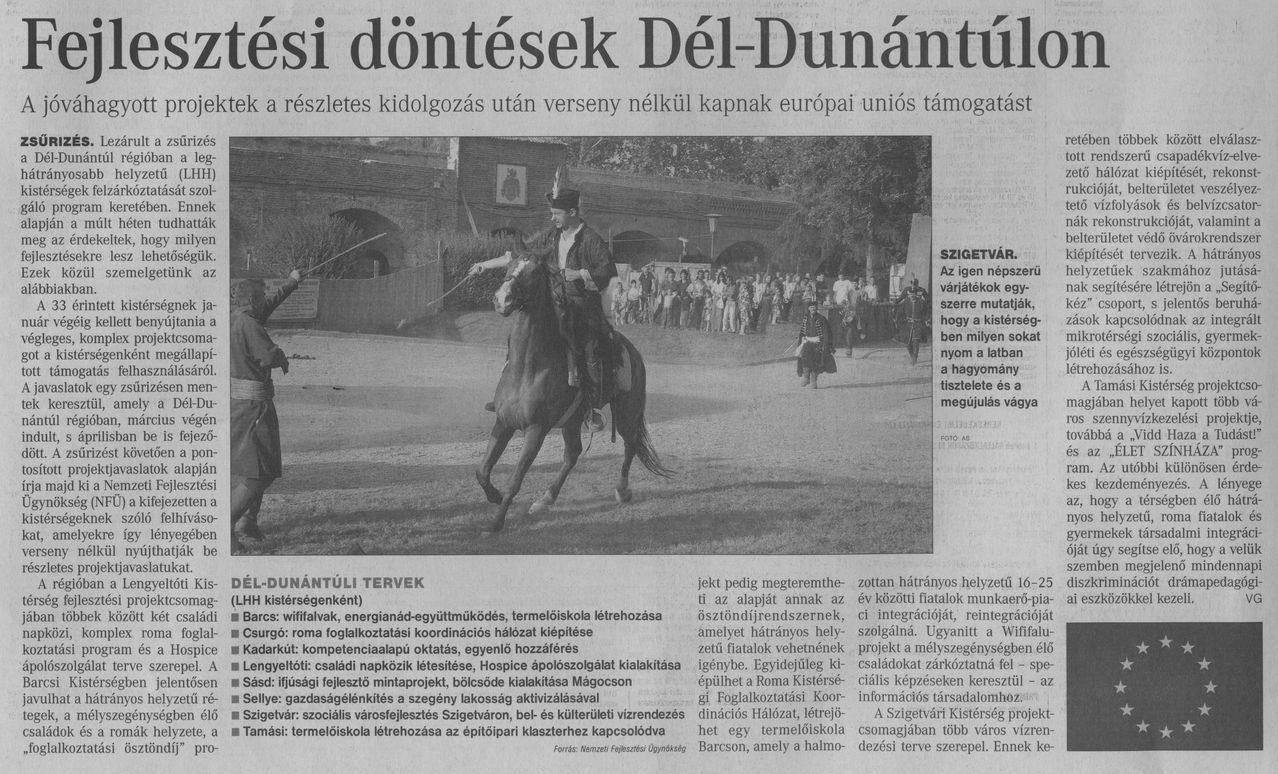 Fejlesztési döntések a Dél-Dunántúlon