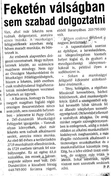 Feketén válságban sem szabad dolgozni