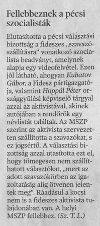 Fellebbeznek a pécsi szocialisták