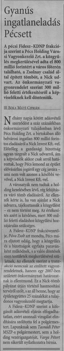 Gyanús ingatlaneladás Pécsett