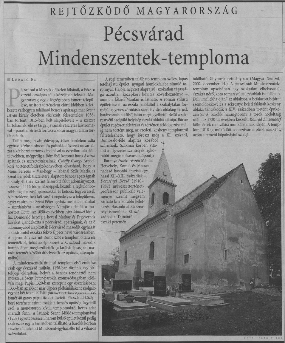 Pécsvárad Mindenszentek temploma