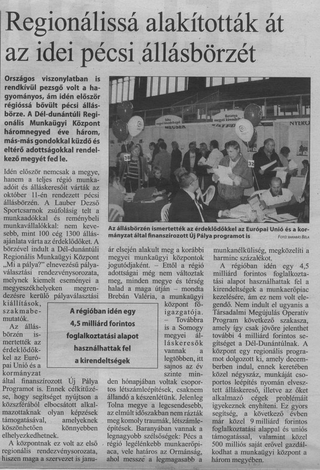 Regionálissá alakították át az idei pécsi állásbörzét