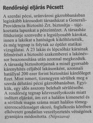 Rendőrségi eljárás Pécsett
