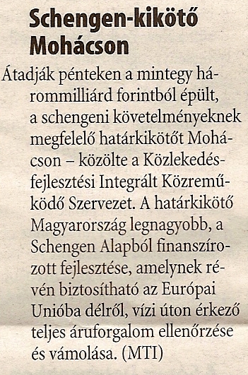Schengen-kikötő Mohácson