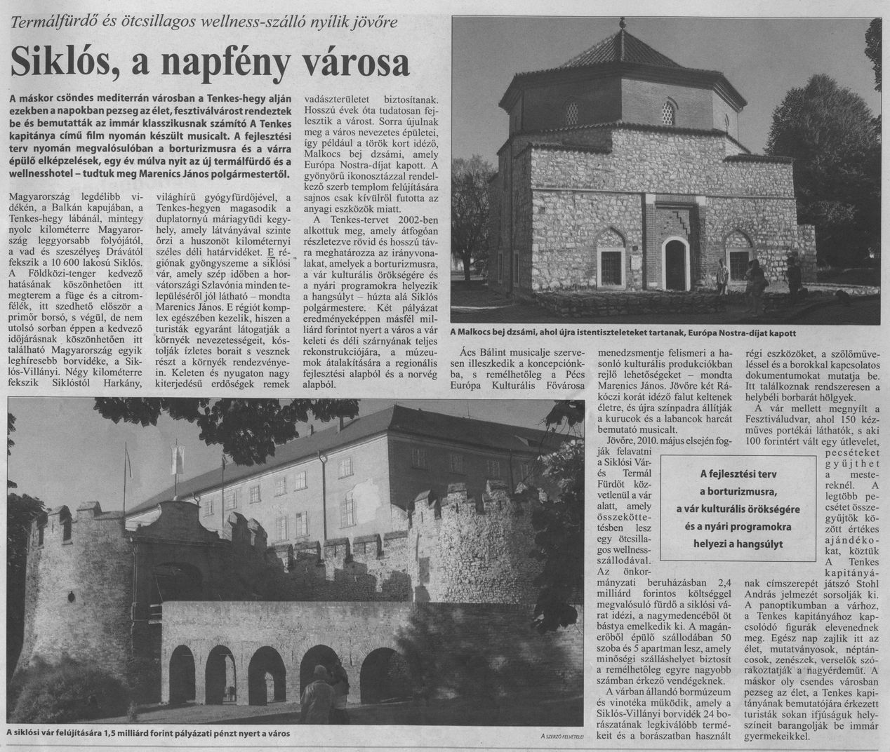 Siklós, a napfény városa Termálfürdő és ötcsillagos wellness-szálló nyílik jövőre