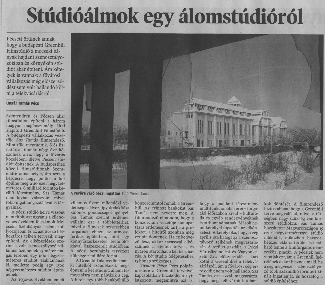 Stúdióálmok egy álomstúdióról