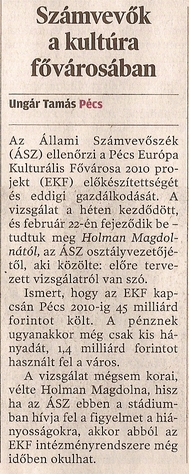 Számvevők a kultúra fővárosában