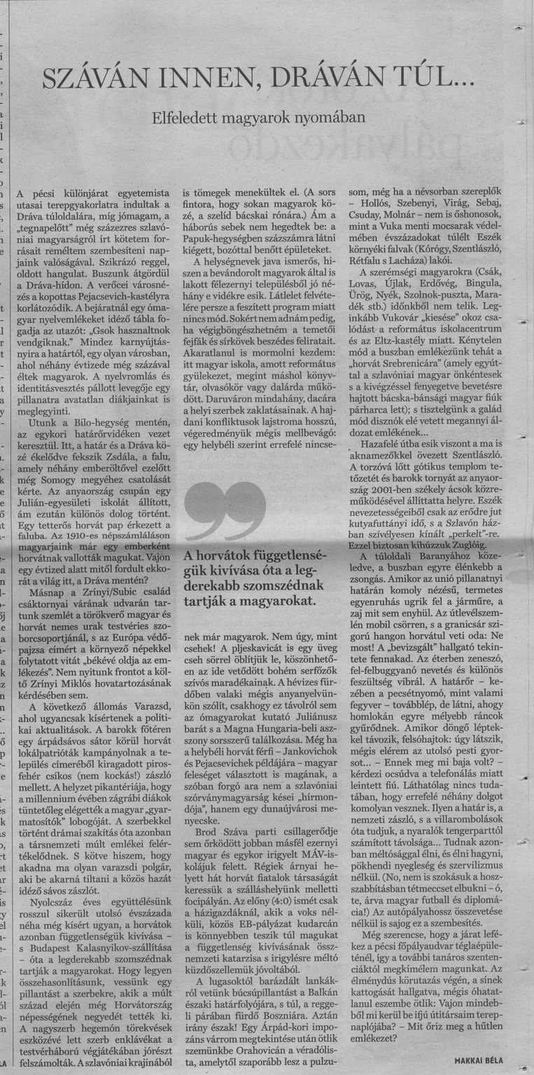Száván innen, Dráván túl... Elfeledett nmagyarok nyomában