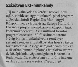 Százötven EKF-munkahely