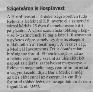 Szigetváron is Hospinvest