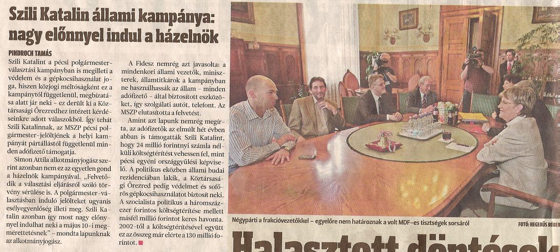 Szili Katalin állami kampánya : Nagy előnnyel indul a házelnök