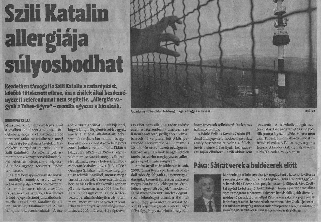 Szili Katalin allergiája súlyosbodhat