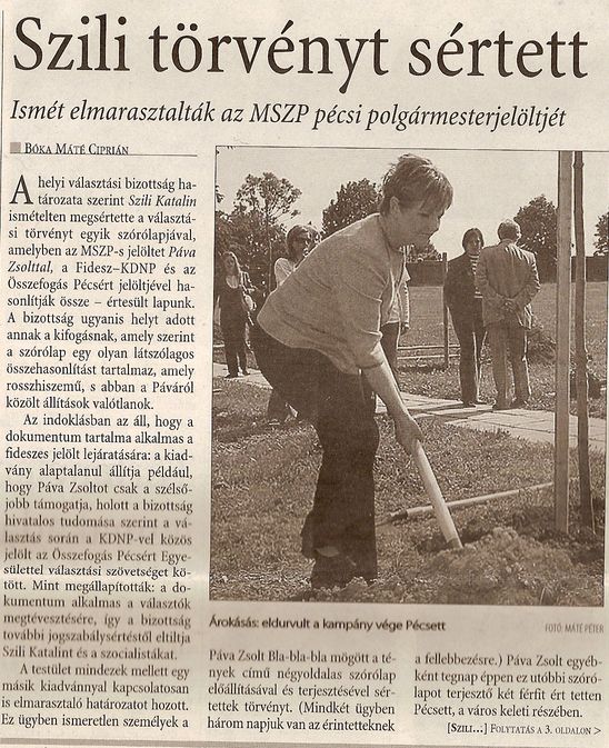 Szili törvényt sértett Szili Katalint ismét elmarasztalták