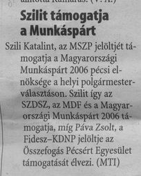 Szilit támogatja a Munkáspárt