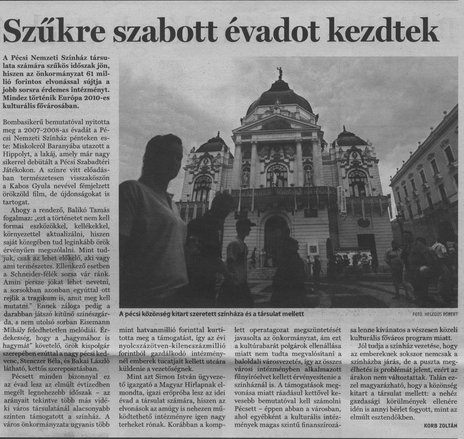 Szűkre szabott évadot kezdtek