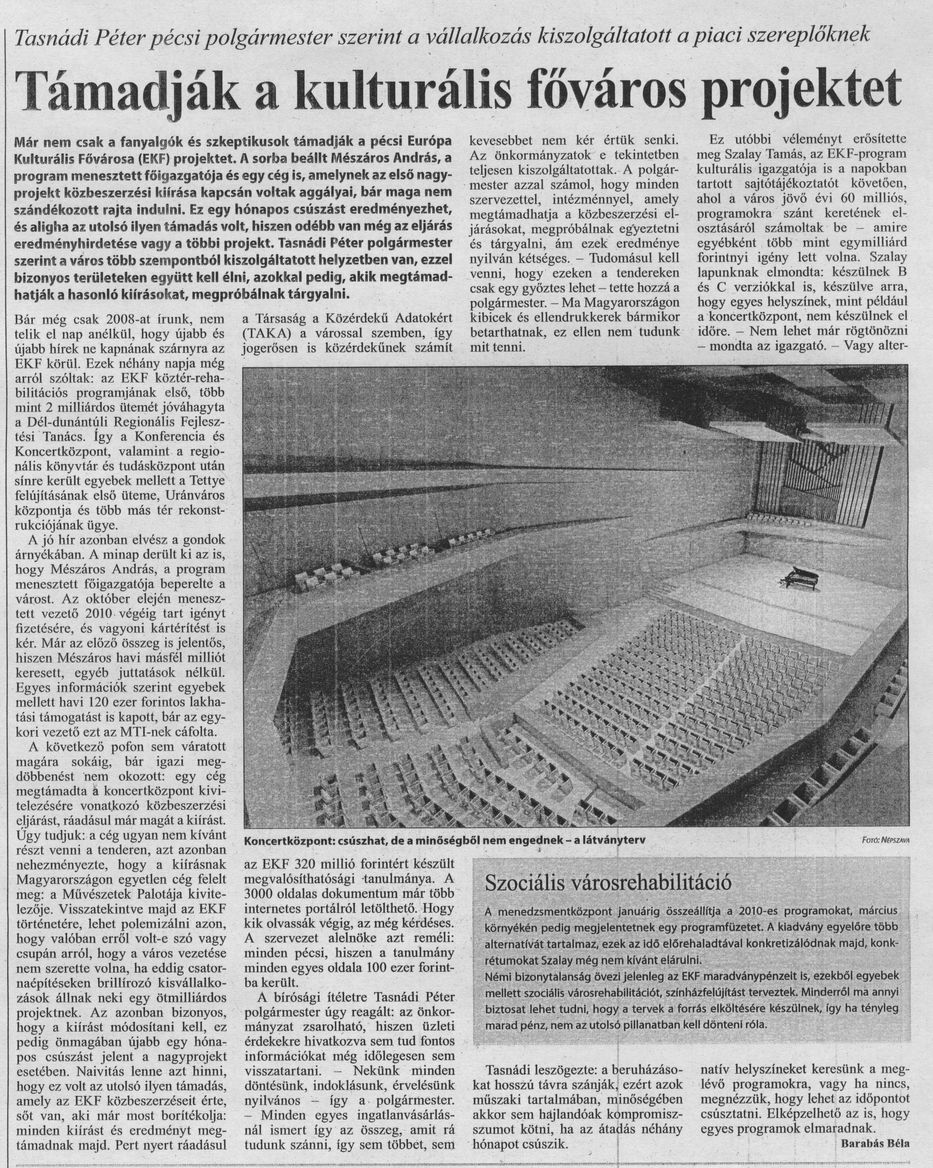 Támadják a kulturális főváros projektet