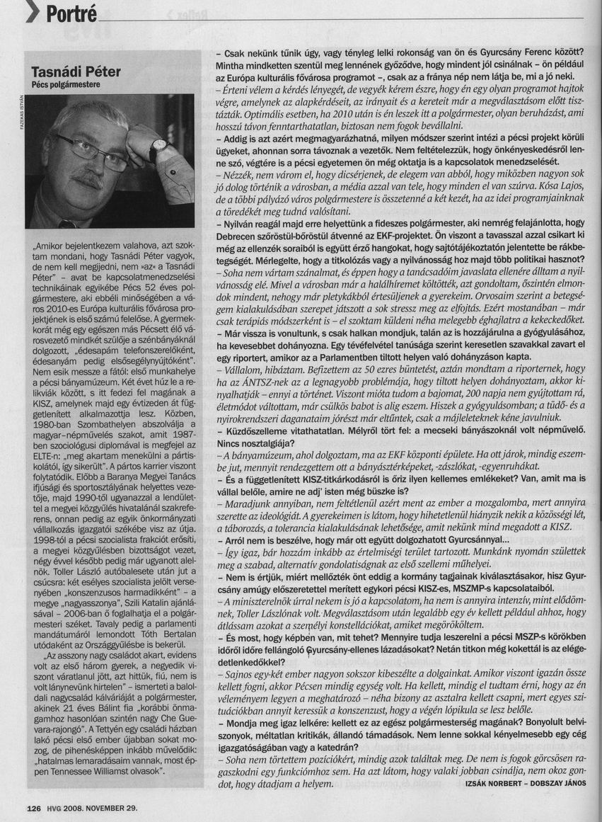 Tasnádi Péter Pécs polgármestere