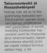 Tehermentesítő út Hosszúheténynél