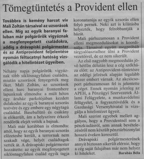 Tömegtüntetés a Provident ellen
