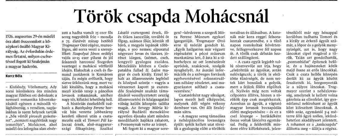 Török csapda Mohácsnál