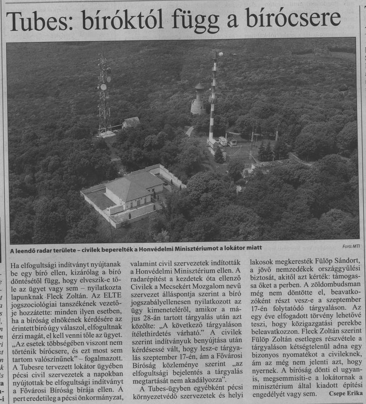 Tubes: Bíróktól függ a bírócsere