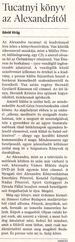 Tucatnyi könyv az Alexandrától