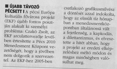 Újabb távozó Pécsett