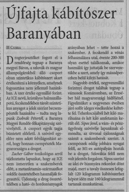 Újfajta kábítószer Baranyában