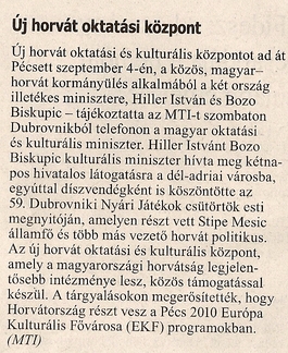 Új horvát oktatási központ