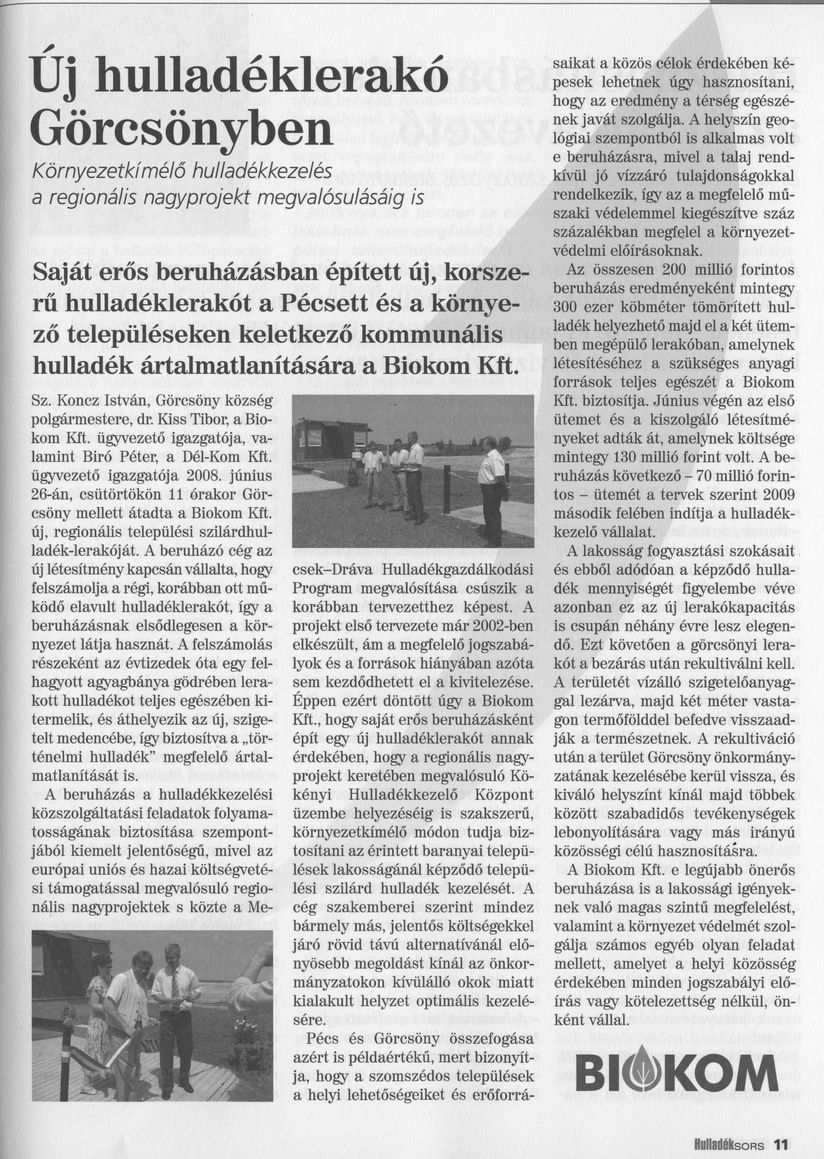 Új hulladéklerakó Görcsönyben