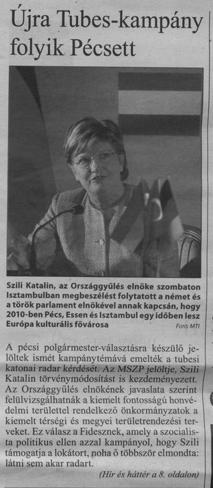 Újra Tubes-kampány folyik Pécsett