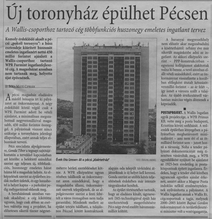 Új toronyház épülhet Pécsen