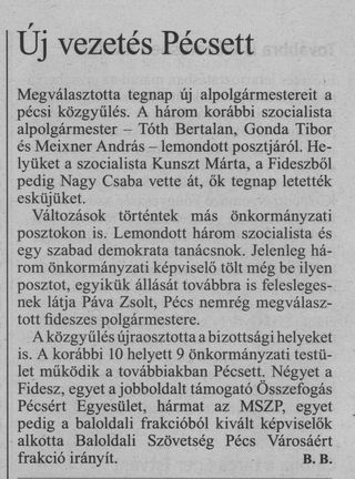 Új vezetés Pécsett