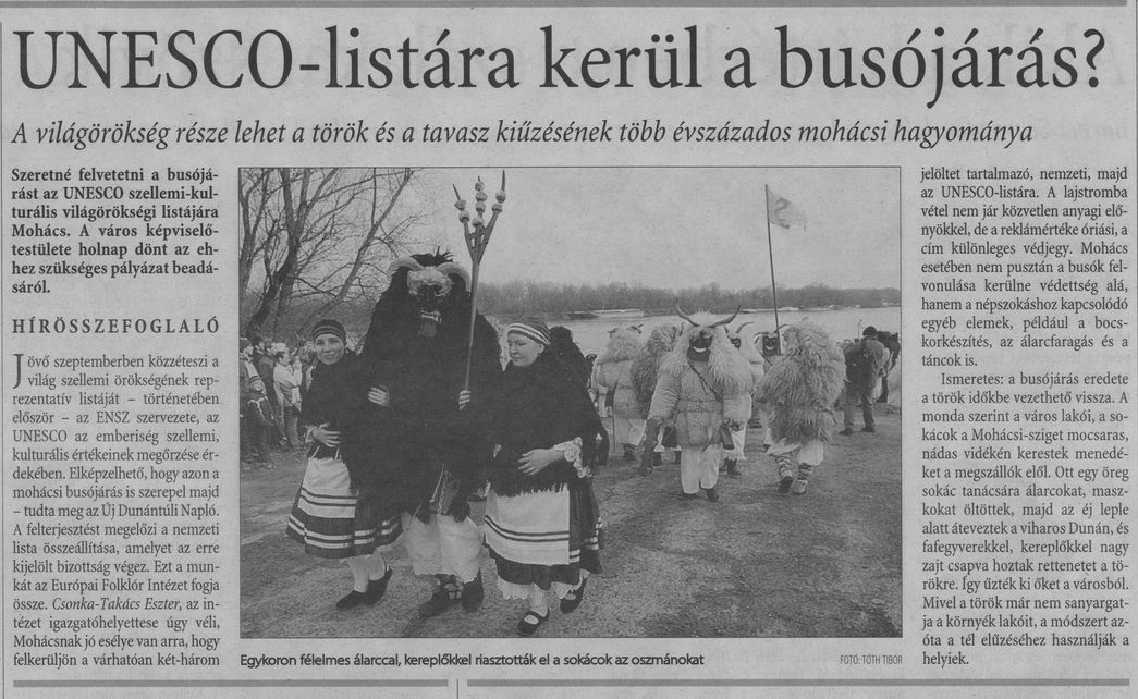 UNESCO-listára kerül a busójárás?