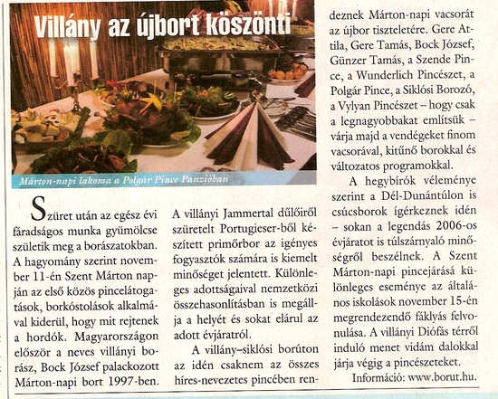 Villány az újbort köszönti