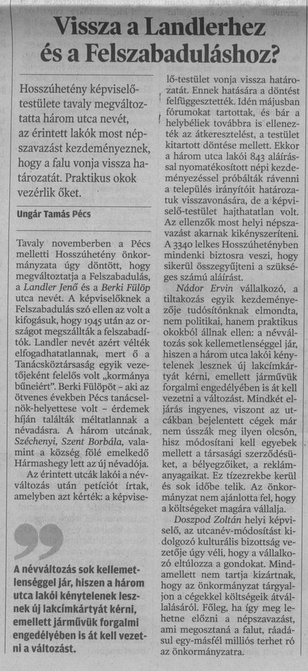 Vissza a Landlerhez és a Felszabaduláshoz?