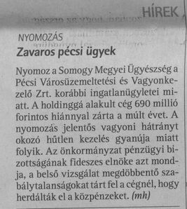 Zavaros pécsi ügyek