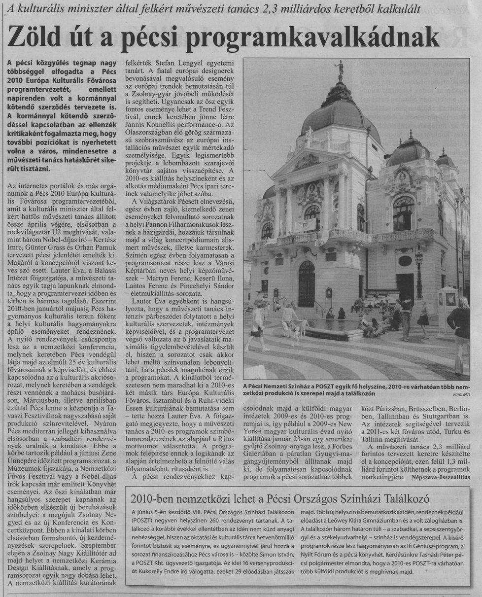 Zöld út a pécsi programkavalkádnak