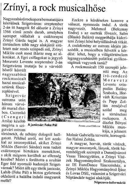 Zrínyi, a rock musicalhőse