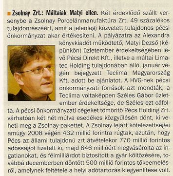 Zsolnay Zrt.: máltaiak Matyi ellen